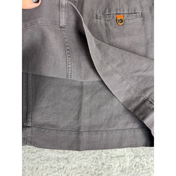 Anthropologie M & Eve Womens Gray Linen-Blend Mini Skirt W/Button Accents Sz 12 - Picture 9 of 13